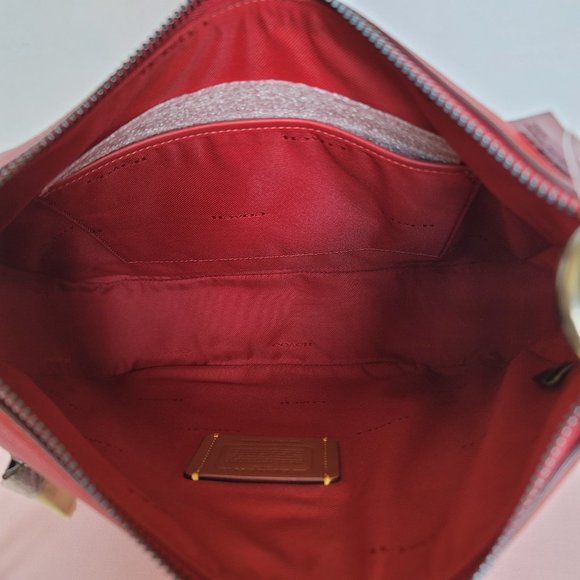 COACH Chaise Colorblock Pebbled Leather Crossbody-Brick Red Multi ⭐ - Picture 13 of 16